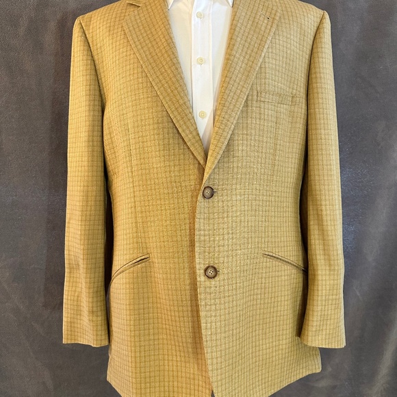 New Henry Jacobson Lg ‘straw/cork’ silk/wool 2-button unconstructed sport coat